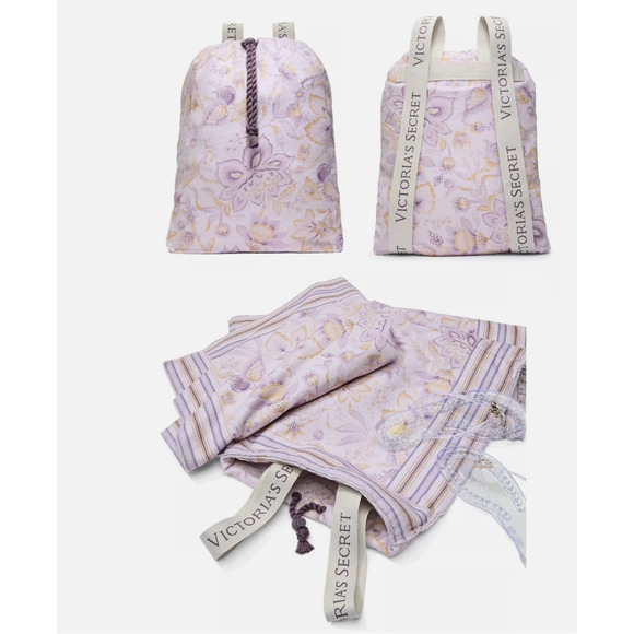 VICTORIA'S SECRET 2 IN 1 TERRYCLOTH PAISLEY LOGO BEACH TOWEL + BACKPACK 36 x 63 - Picture 1 of 5